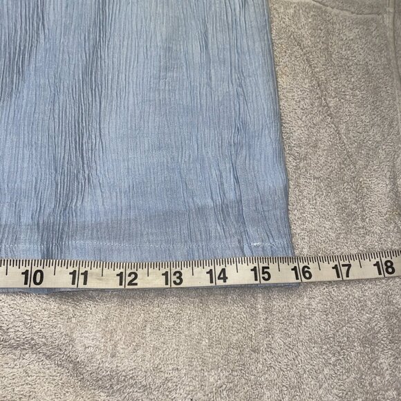 The Native One Pants Light Blue Crepe Pleats Very Wide Leg Elastic Waist Wms M - Picture 12 of 12